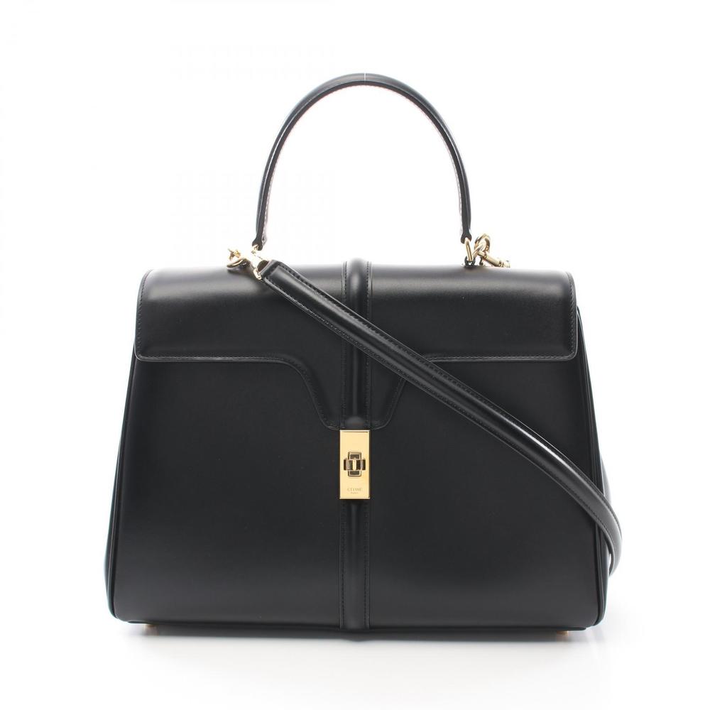 Celine Classic Saise Handbag Leather Black